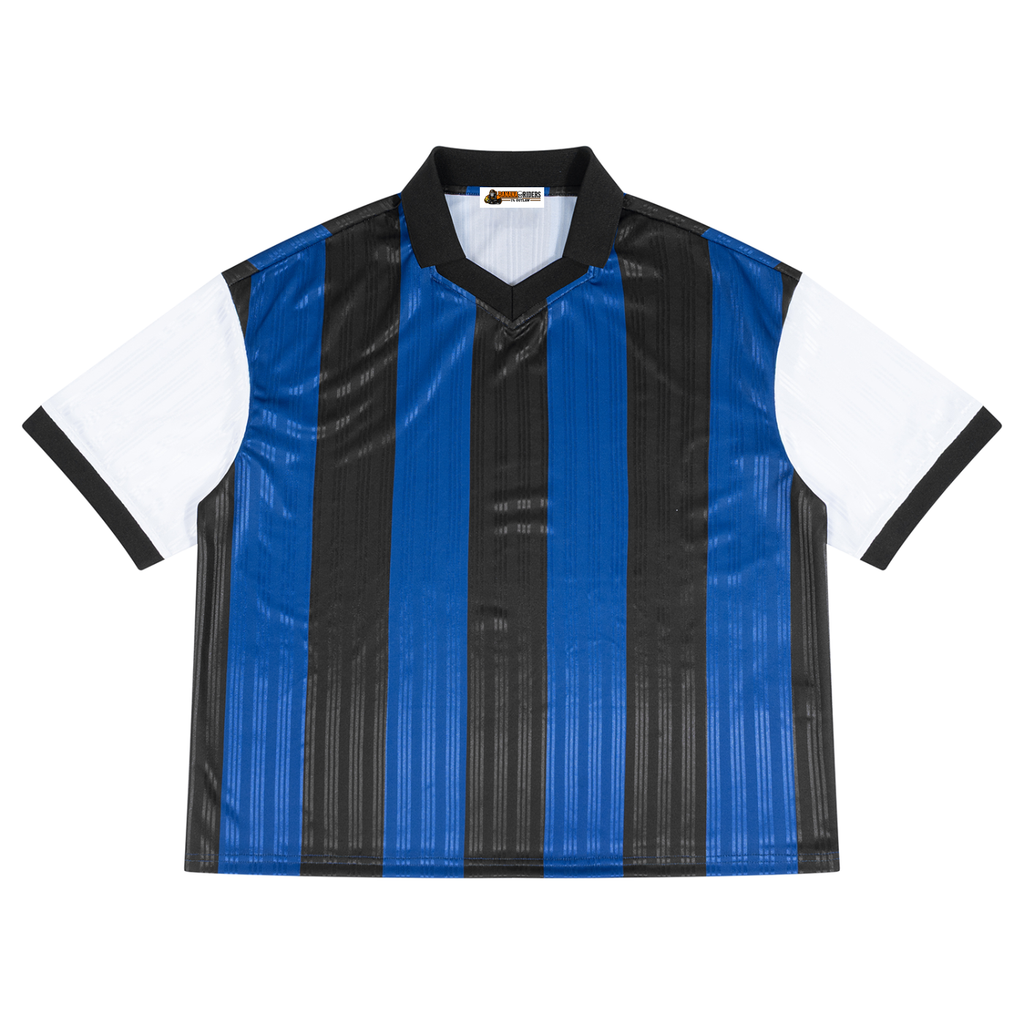 Unisex Boxy Striped Collared Soccer Jersey