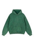 Snow Wash Fleece Oversize Hoodie – Dark Green
