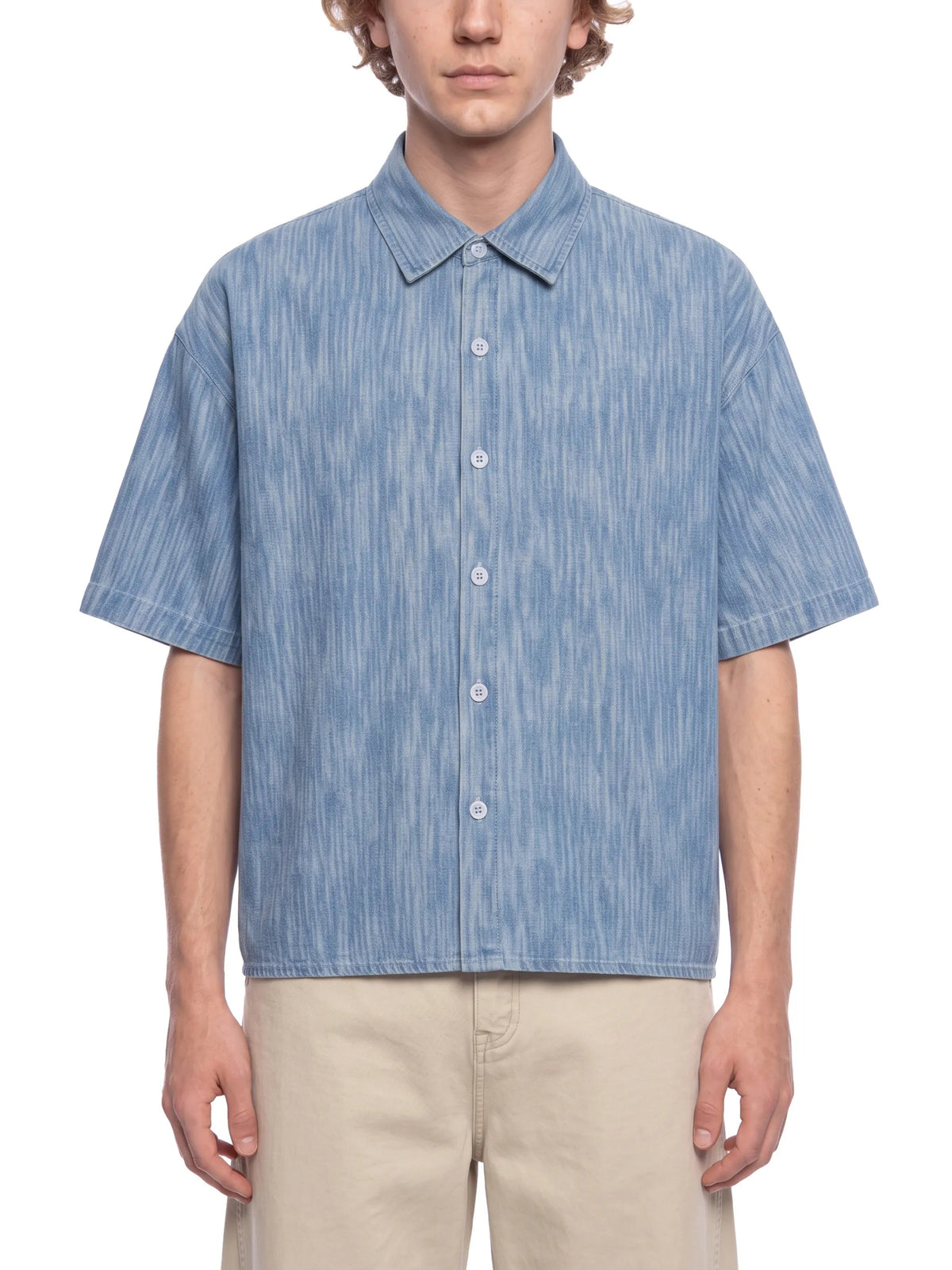 Unisex Boxy Vintage Wash Denim Shirt