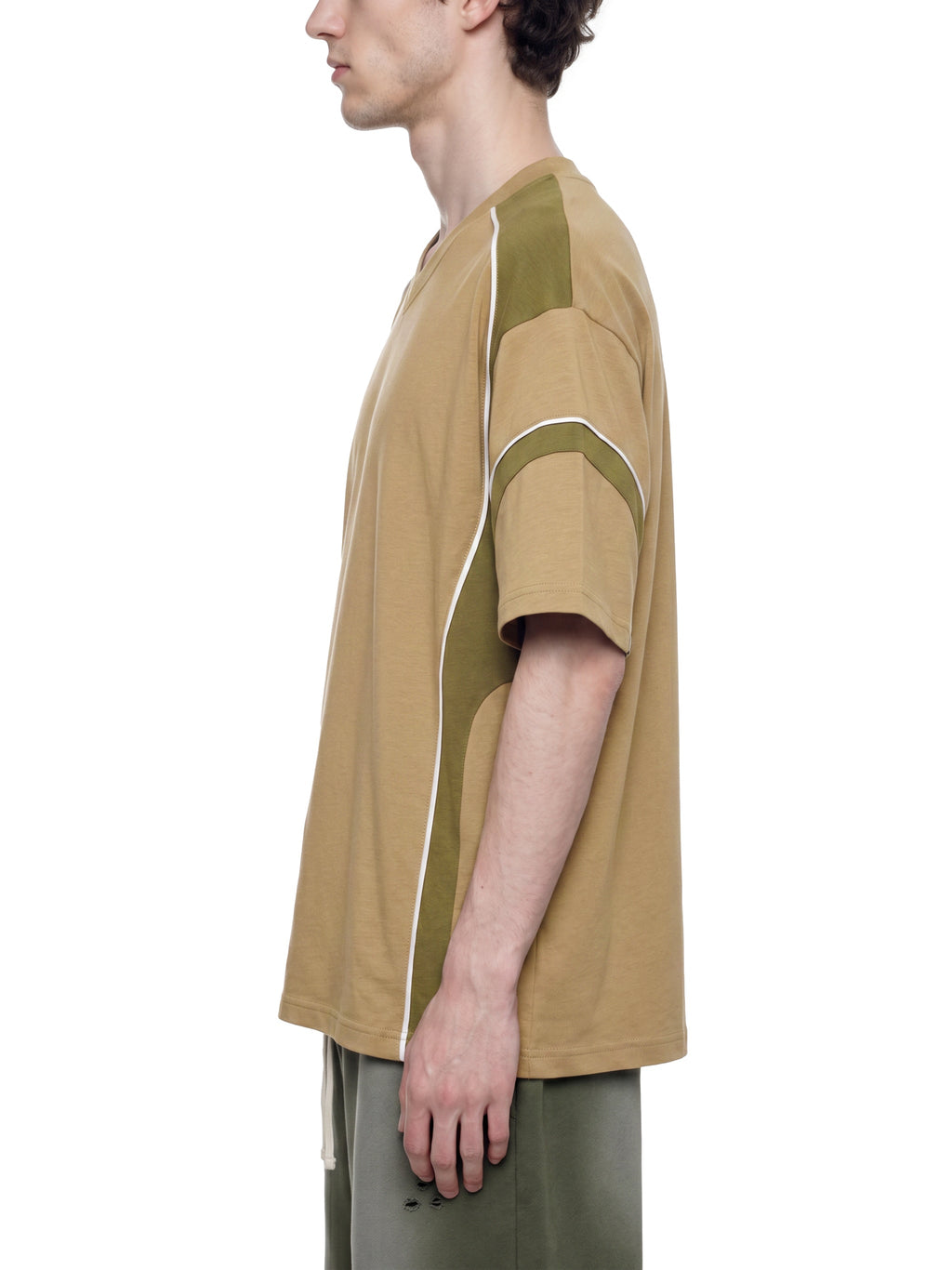 Unisex Colour Block V-Neck T-Shirt