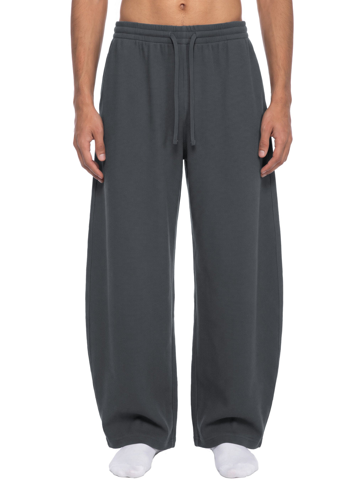Unisex Waffle Barrel Leg Pants