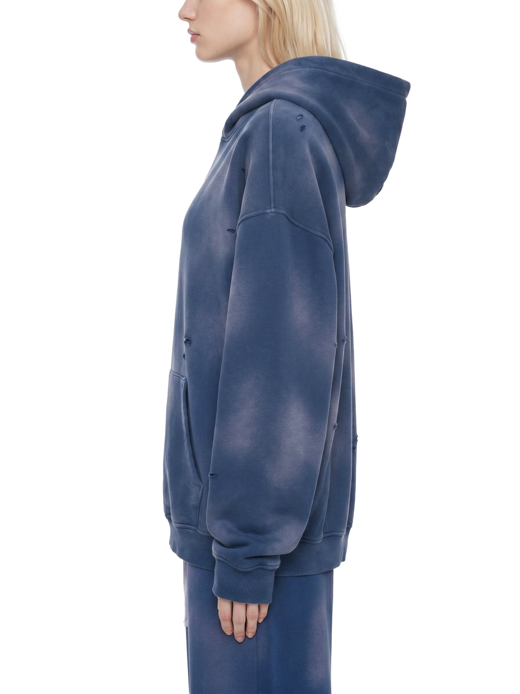 Unisex Sunfade Frayed Fleece Hoodie
