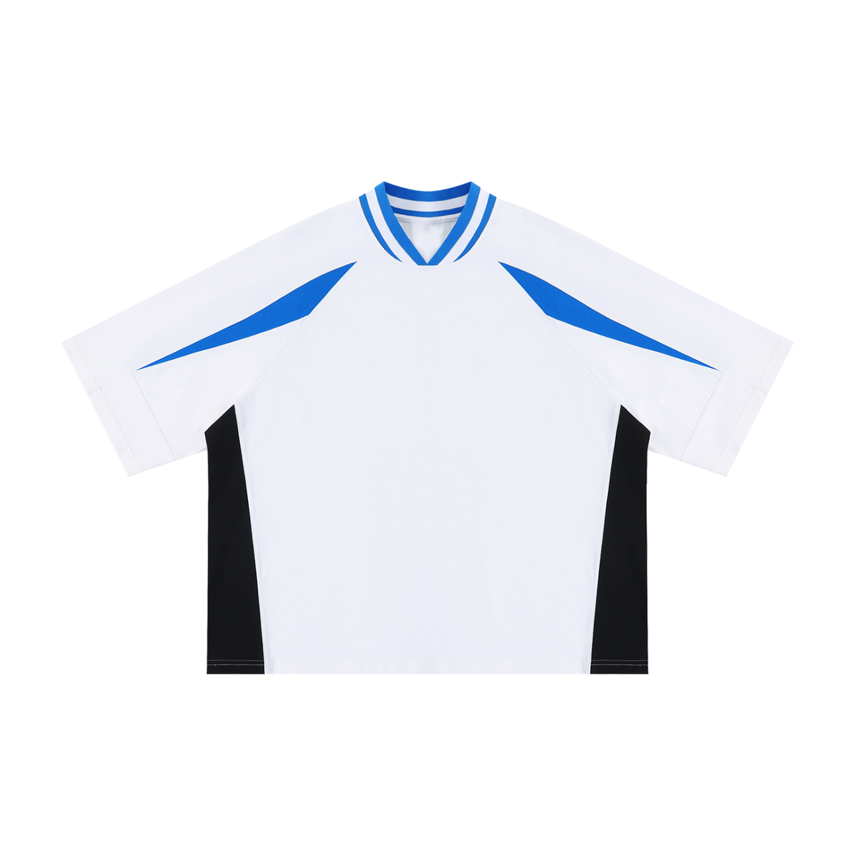 Unisex Oversized Color Block V-Neck T-Shirt