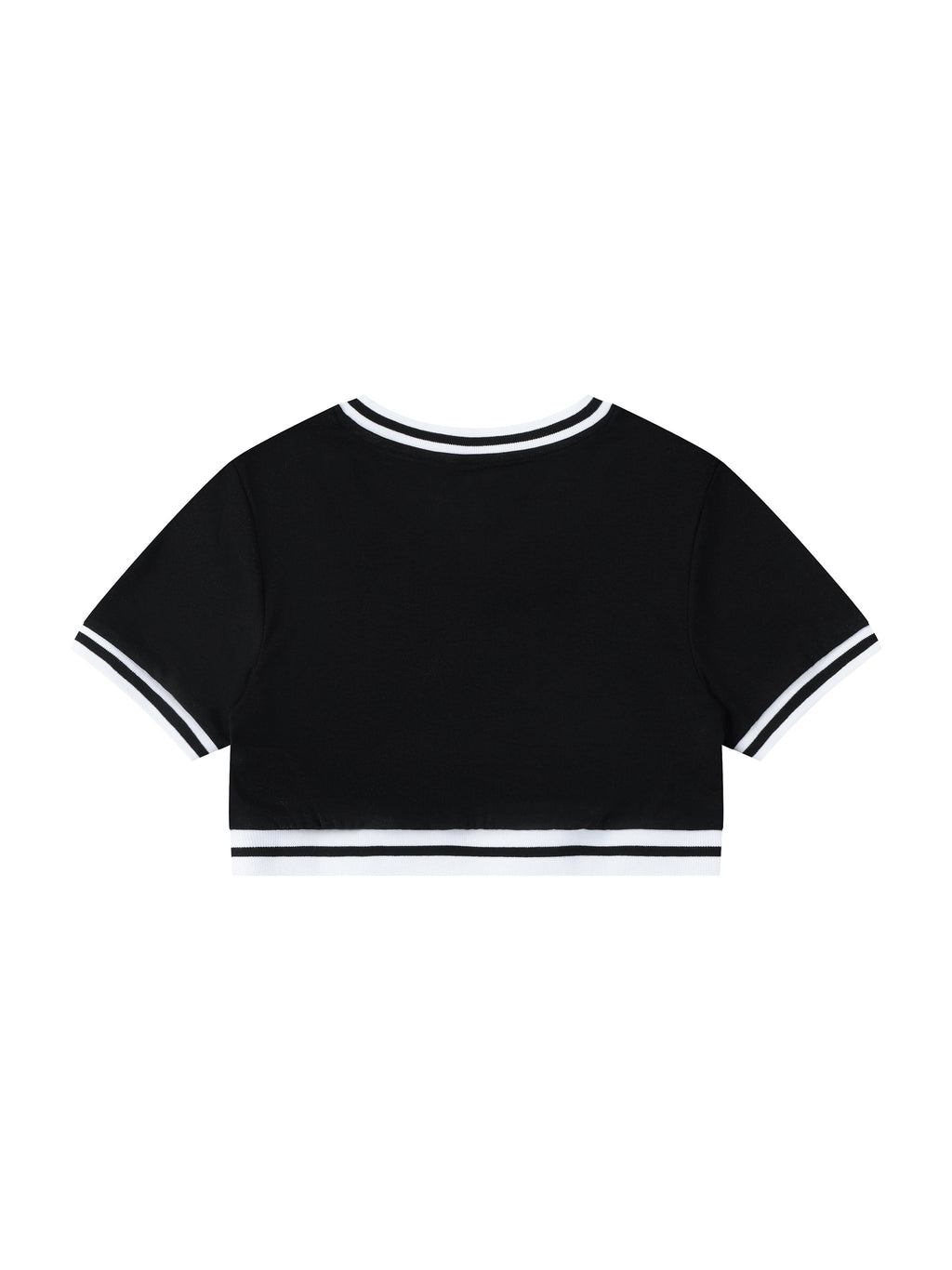 Women's Color Block V-Neck Crop T-Shirt