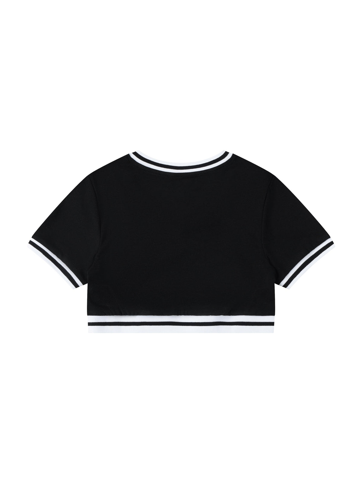 Women's Color Block V-Neck Crop T-Shirt