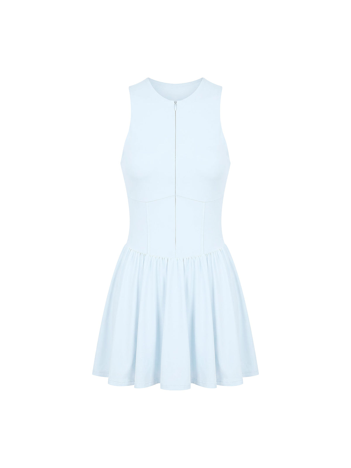 Women’s Ruched Sleeveless Full-Zip Dress