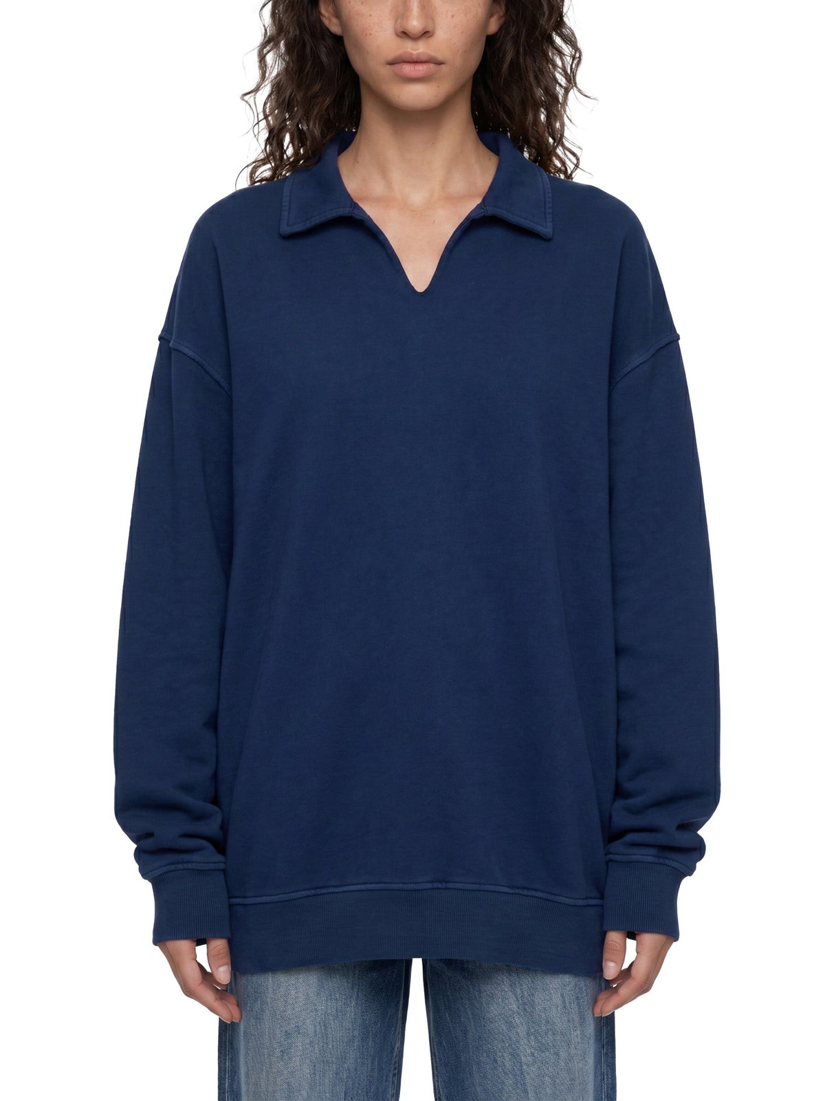 Unisex Vintage Wash Collared Sweatshirt