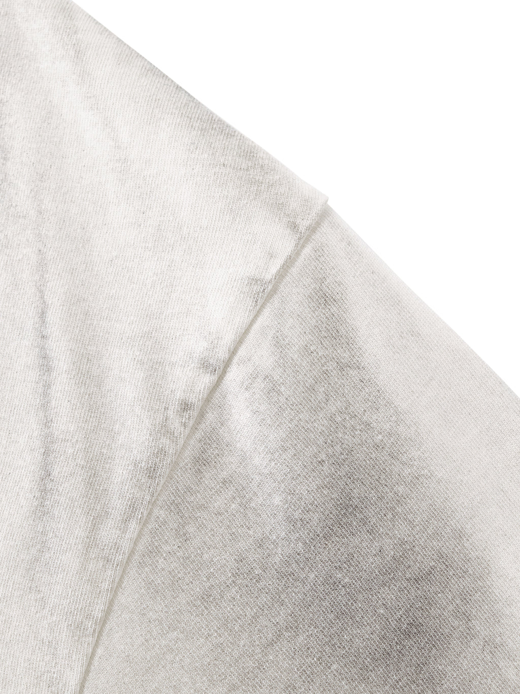 Off Script Dirty Washed Loose T-Shirt - White Gray washed fabric detail