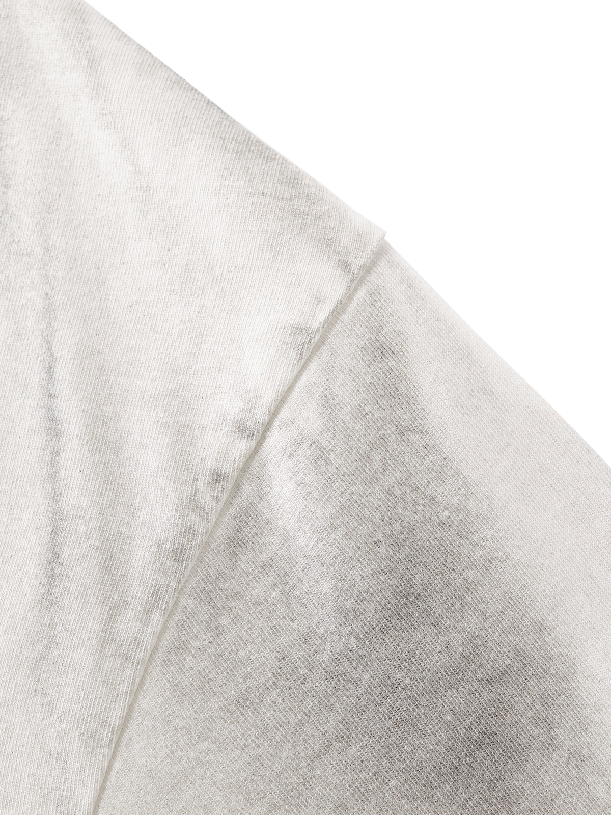 Off Script Dirty Washed Loose T-Shirt - White Gray washed fabric detail