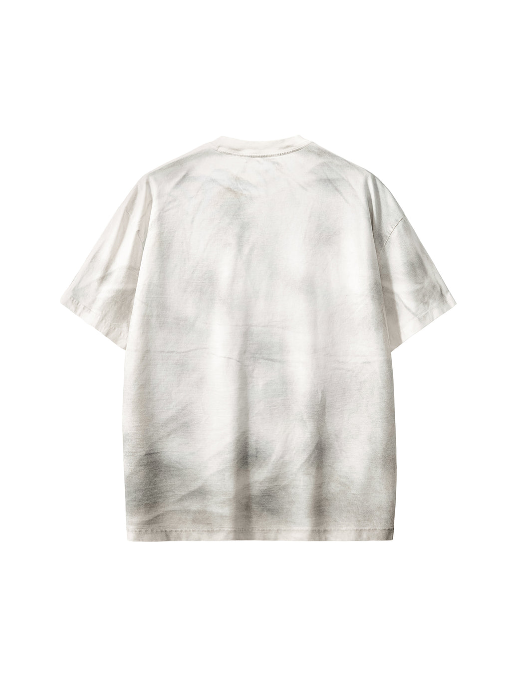 Off Script Dirty Washed Loose T-Shirt - White Gray back view