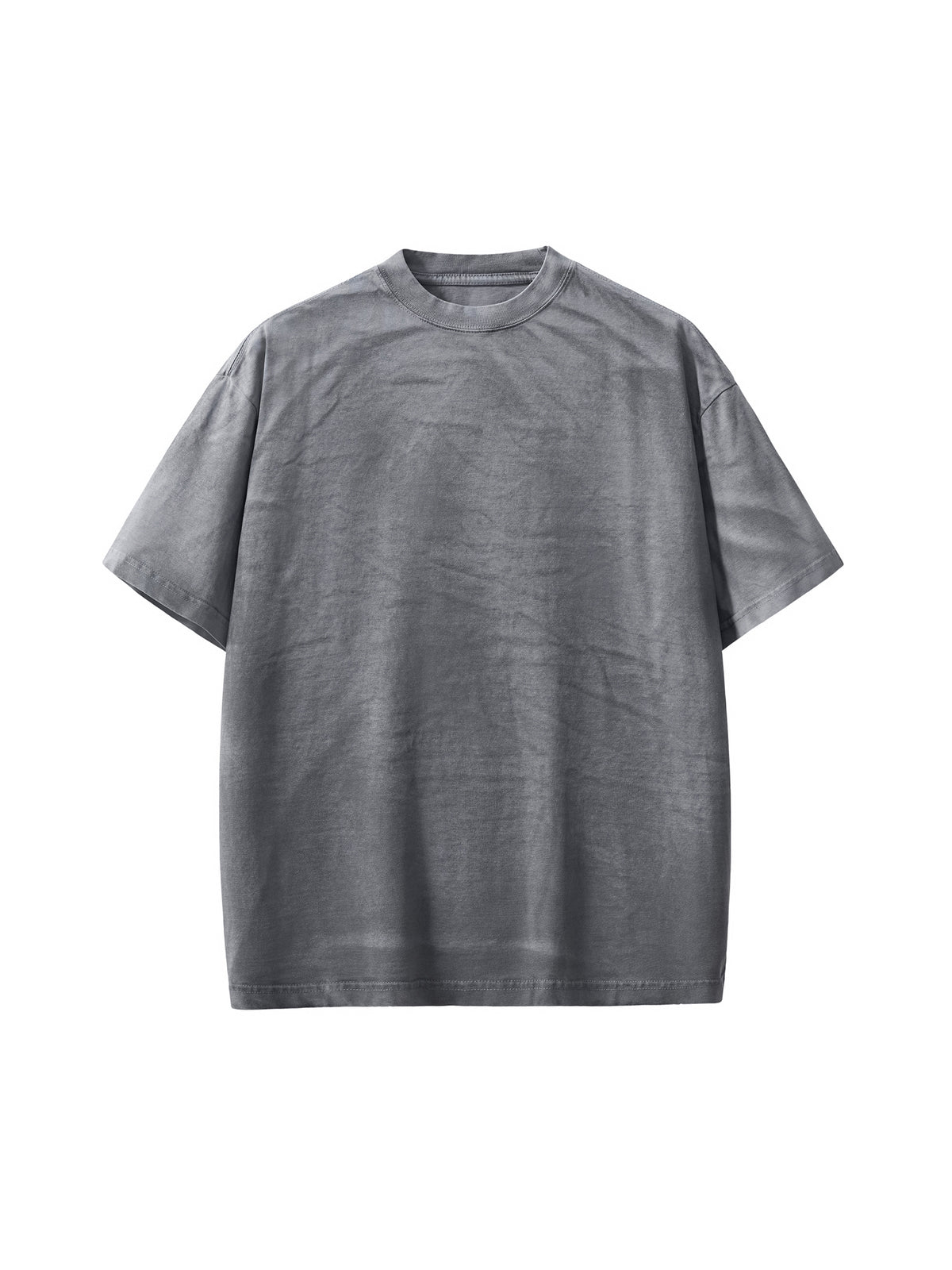 Off Script Dirty Washed Loose T-Shirt - Dark Gray alternate front view