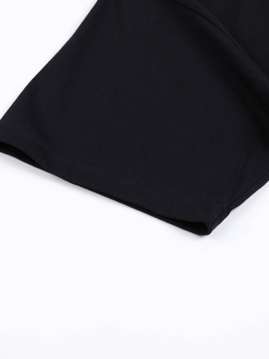 Off Script Drop Shoulder Cotton T-Shirt - Classic Black sleeve hem detail