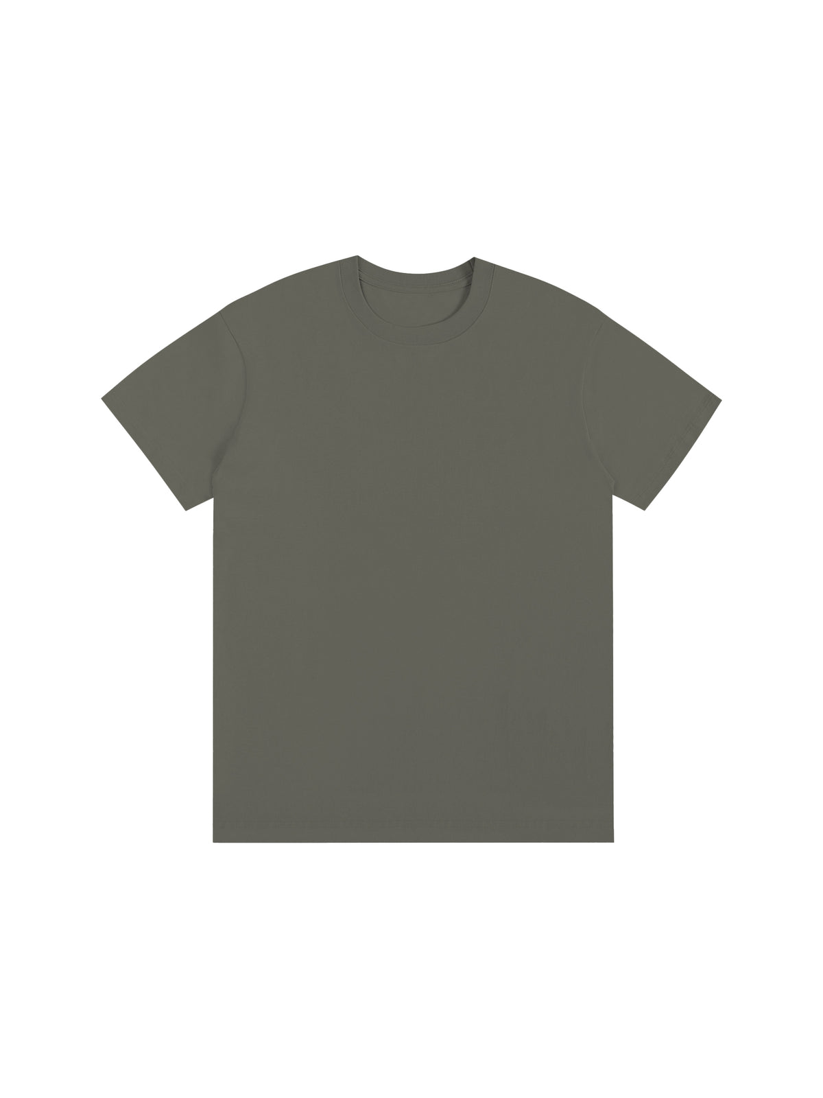 Off Script Drop Shoulder Cotton T-Shirt - Smokey Olive front view