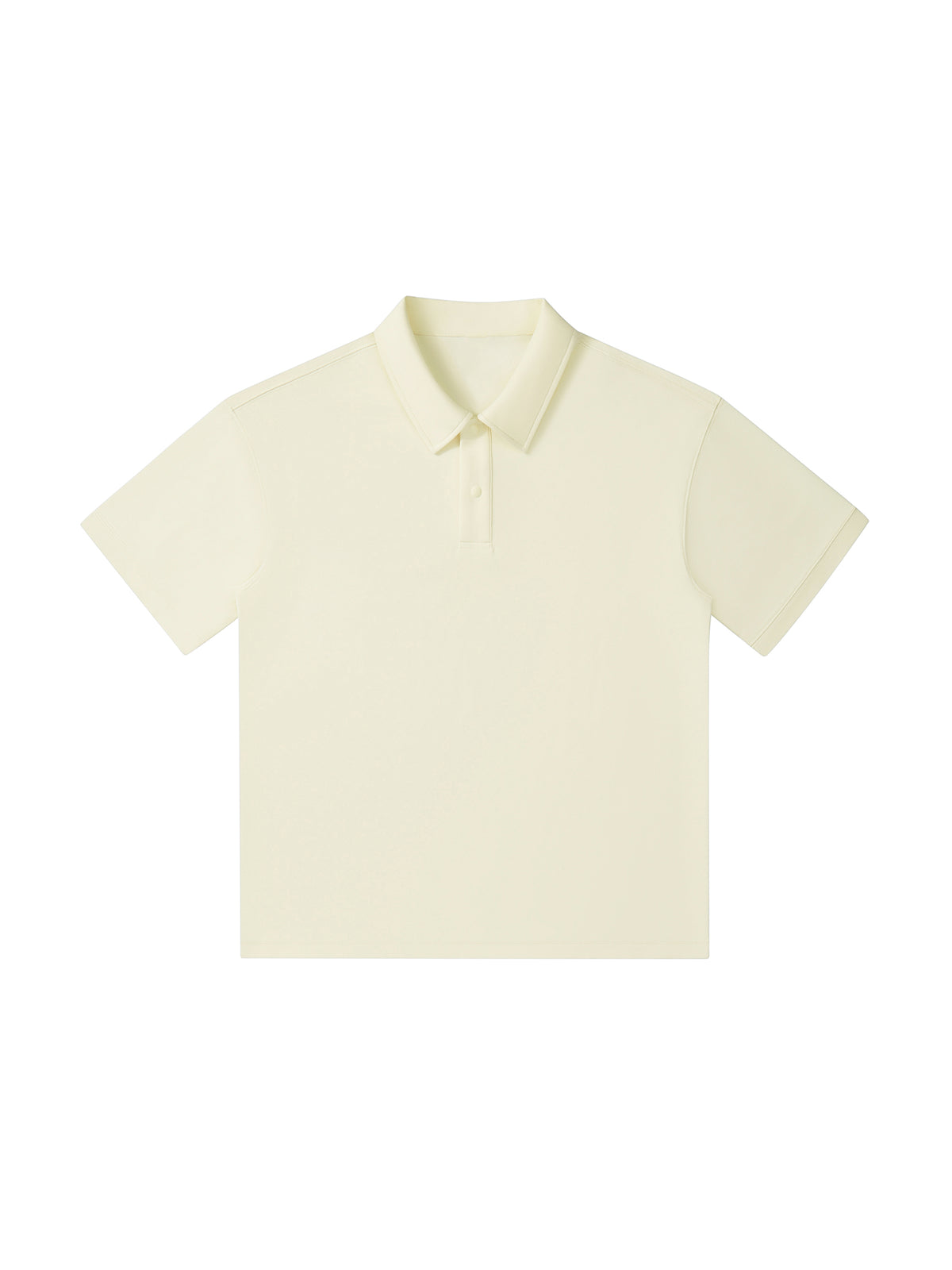 Light Yellow Drop Shoulder Short-Sleeve Polo front product view