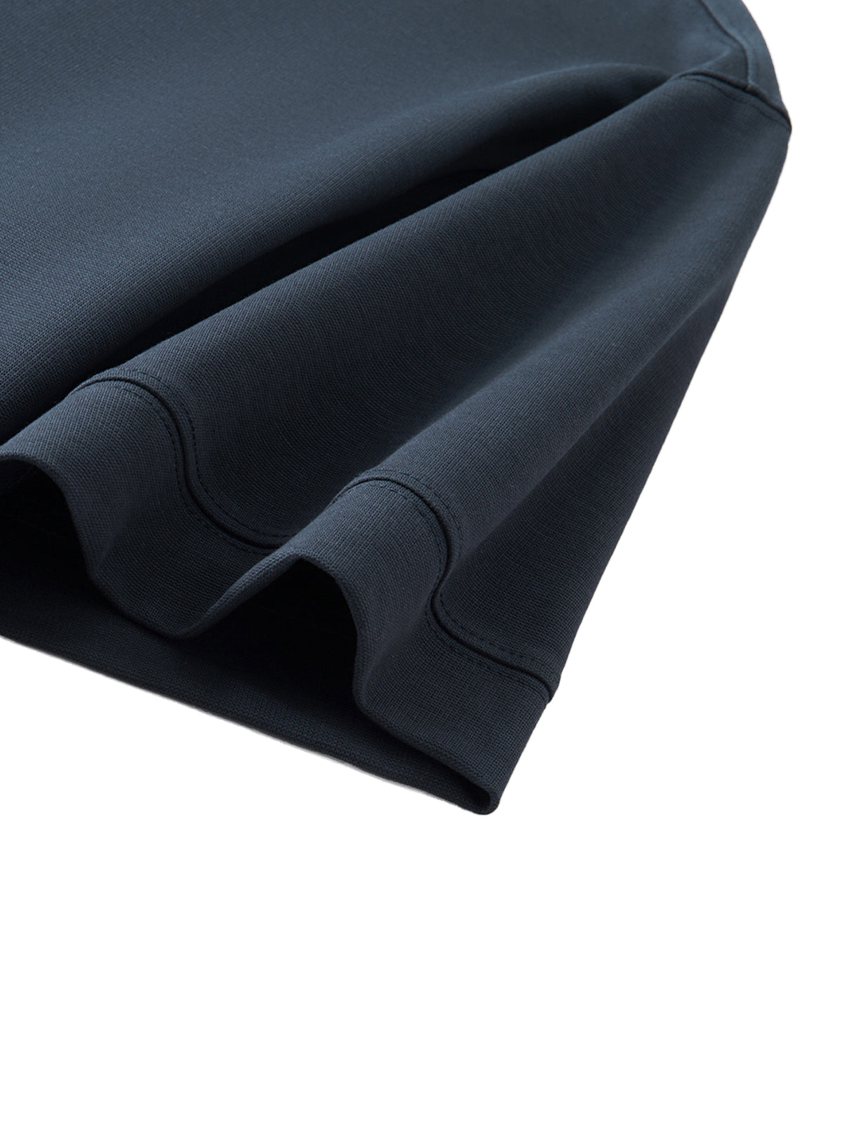 Drop Shoulder Short-Sleeve Polo sleeve and hem detail