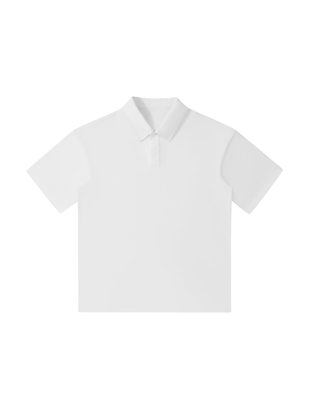 White Drop Shoulder Short-Sleeve Polo front product view