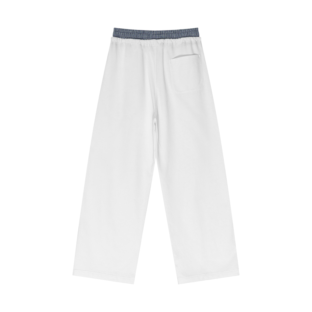 Unisex Plaid Contrast-Waist Pants product image