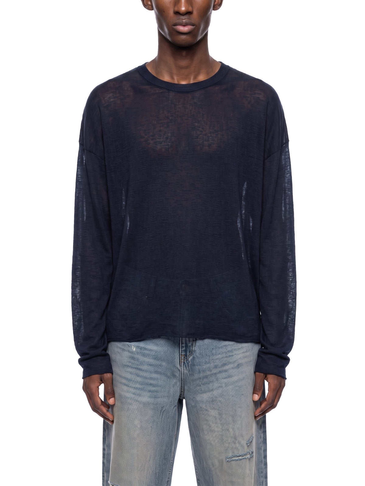 Unisex Raw Edge Long Sleeve T-Shirt