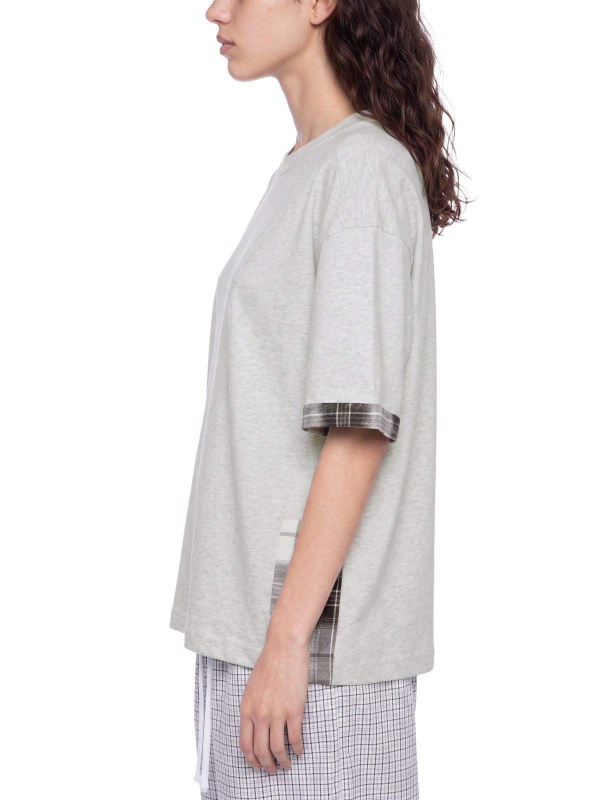 Unisex Plaid Paneled T-Shirt