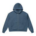 Unisex Drop Shoulder Full Zip Hoodie – Haze Blue