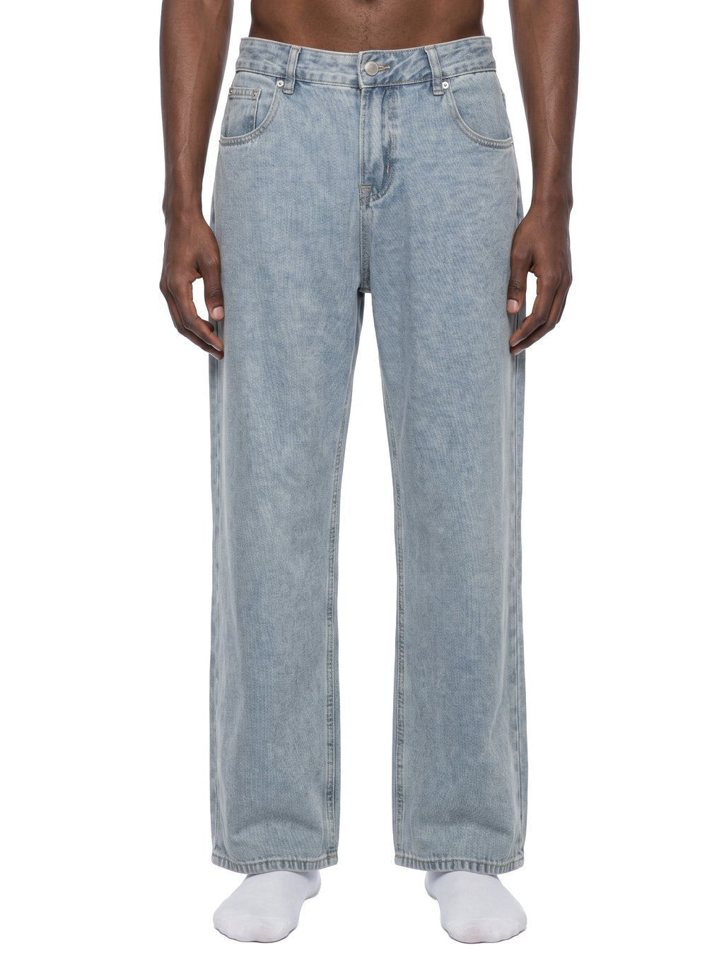 Unisex Vintage Wash Straight Leg Jeans