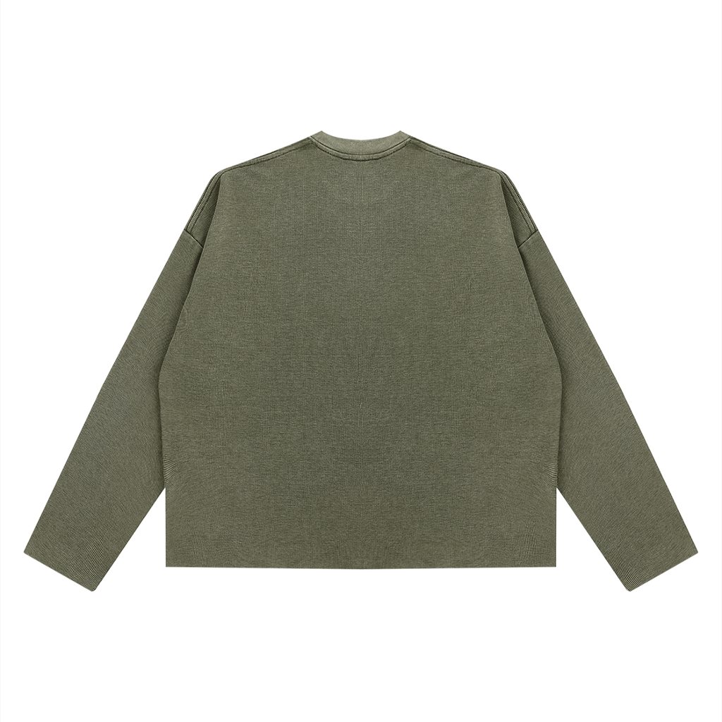 Unisex Vintage Wash Boxy Waffle Raw Edge T-Shirt