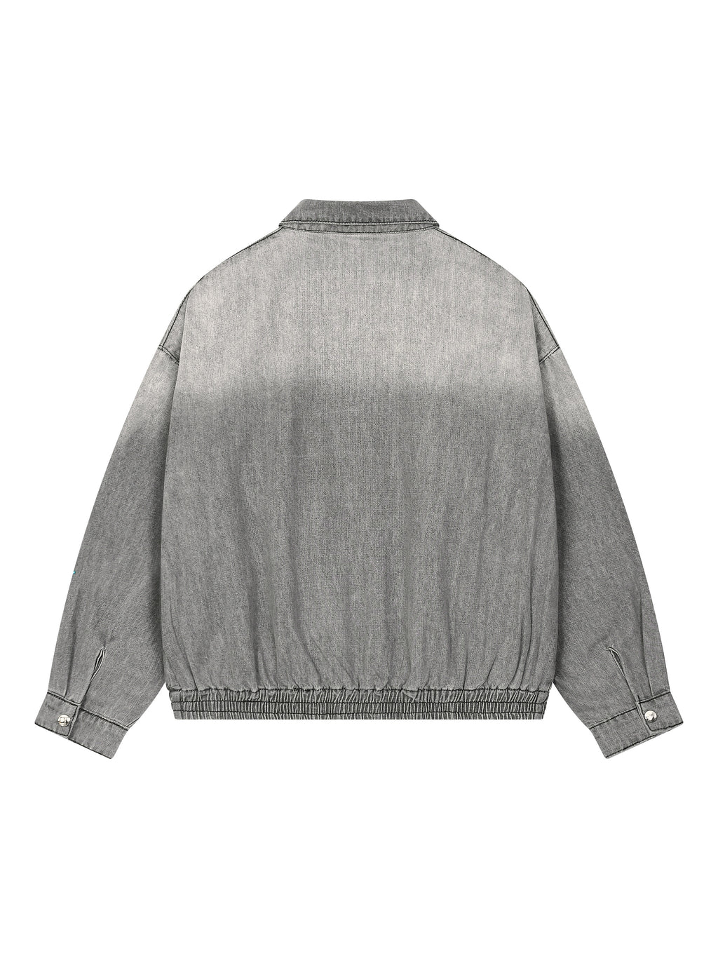 Unisex Vintage Wash Full-Zip Denim Jacket