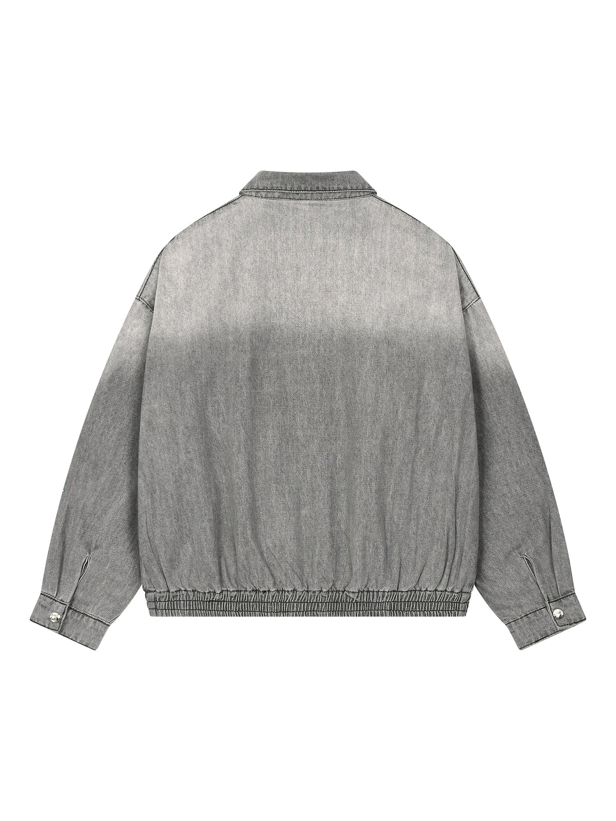 Unisex Vintage Wash Full-Zip Denim Jacket