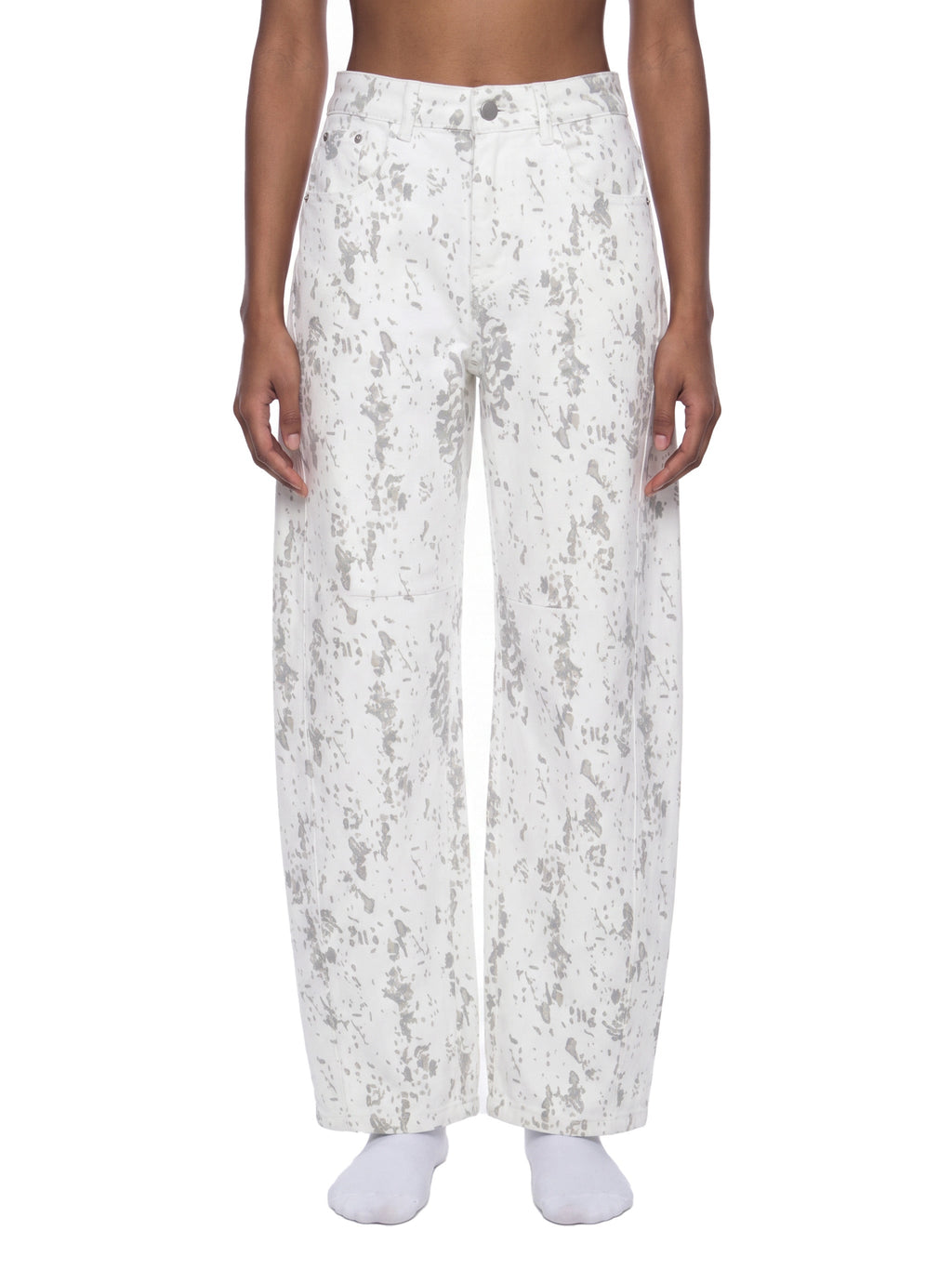 Women’s Splatter Barrel-Leg Jeans
