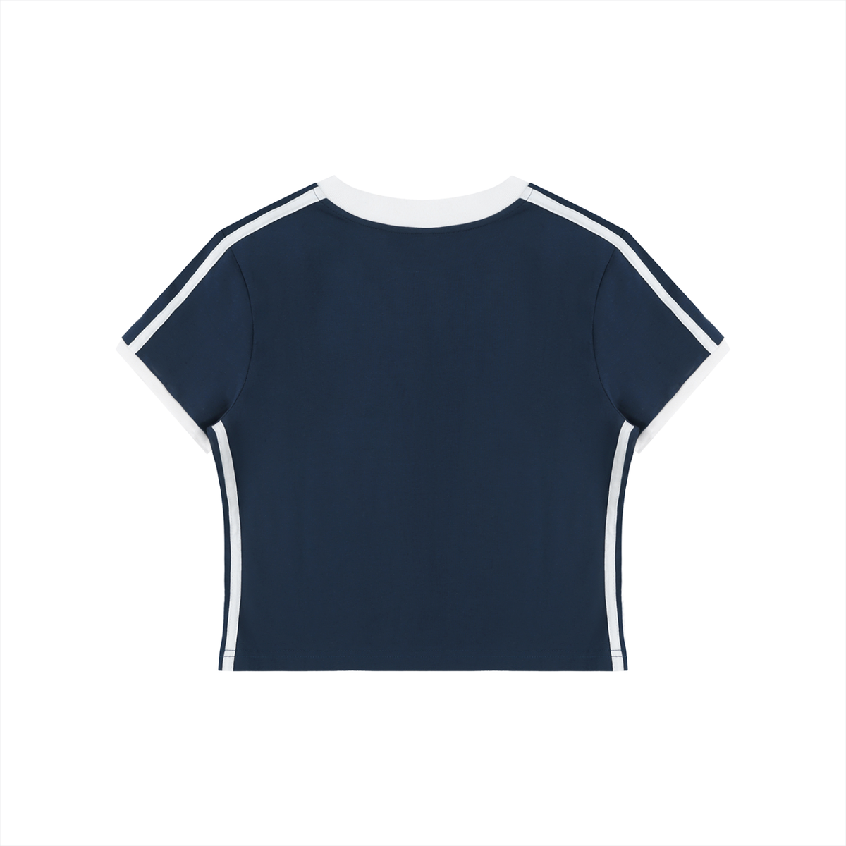 Women's Retro Binding V-Neck Crop T-Shirt