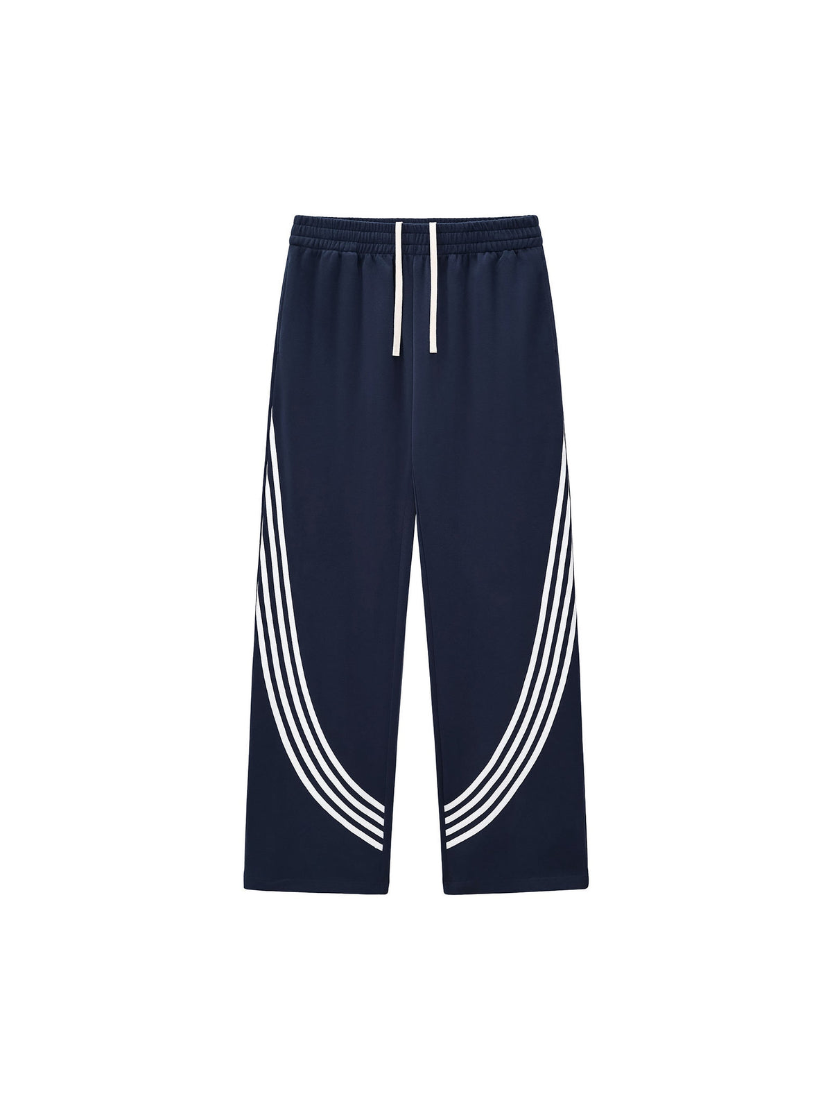 Curved Stripe Straight-Leg Sweatpants