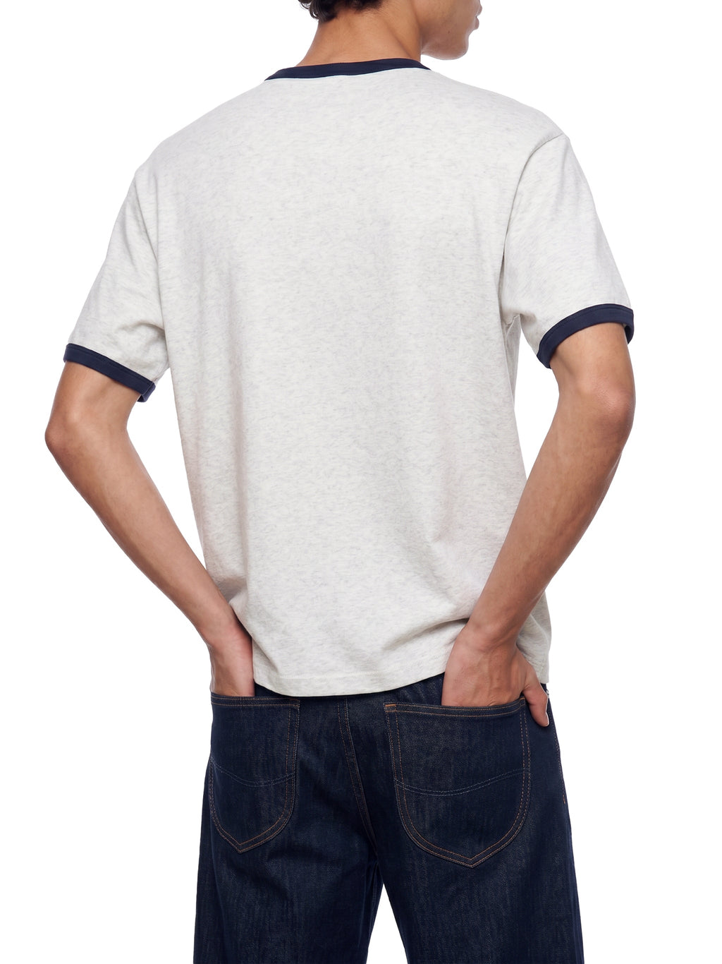Unisex Contrast-Edge Ribbed Crewneck T-Shirt gallery view