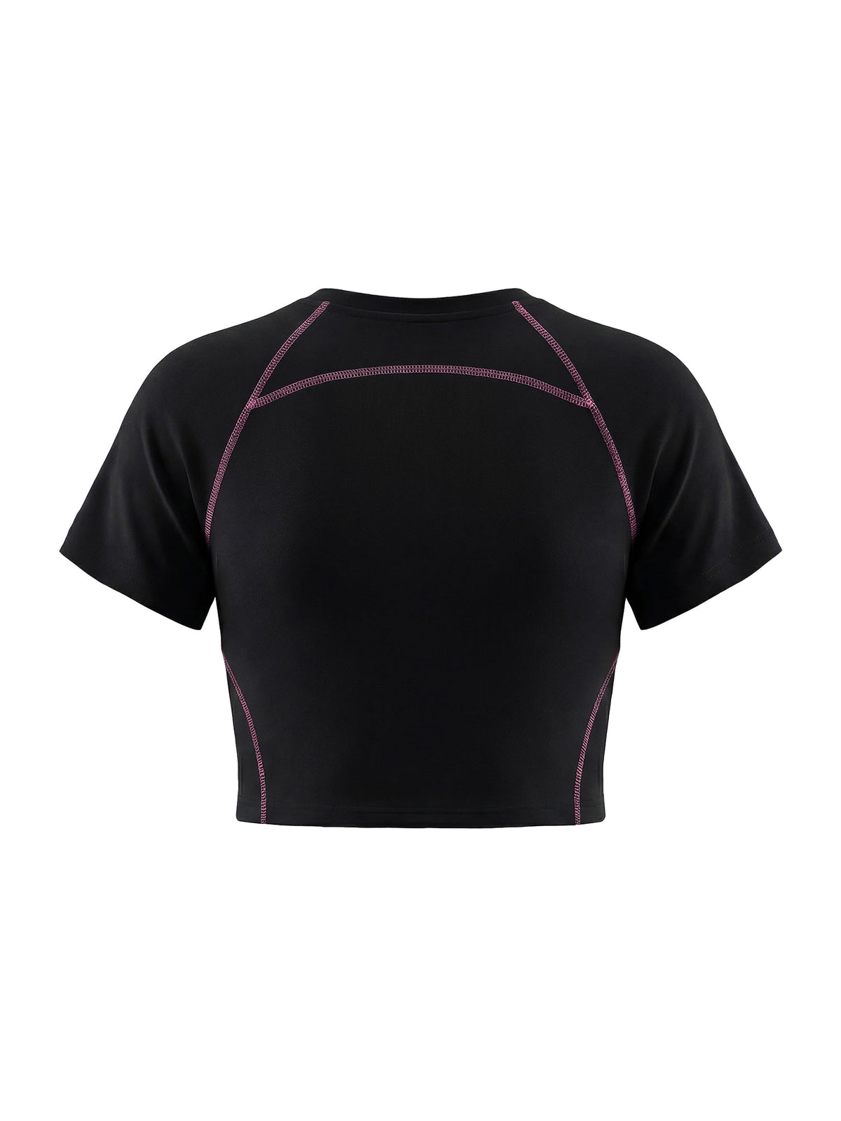 Women's Contrast Stitch Raglan Crop T-Shirt