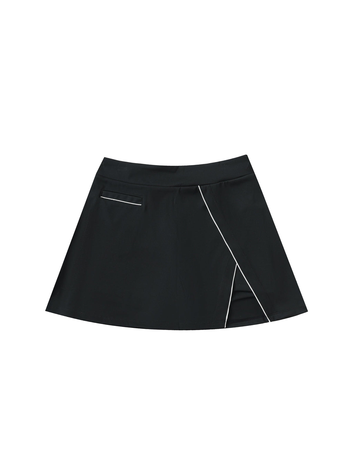 High-Waist Pocketed A-Line Skirt
