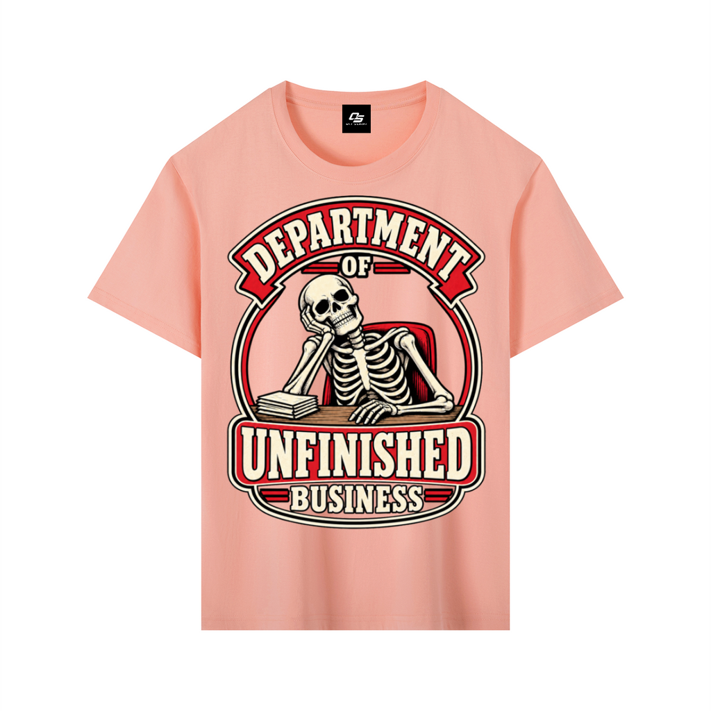 Department of Unfinished Business Pure Cotton Unisex T-Shirt – Pink