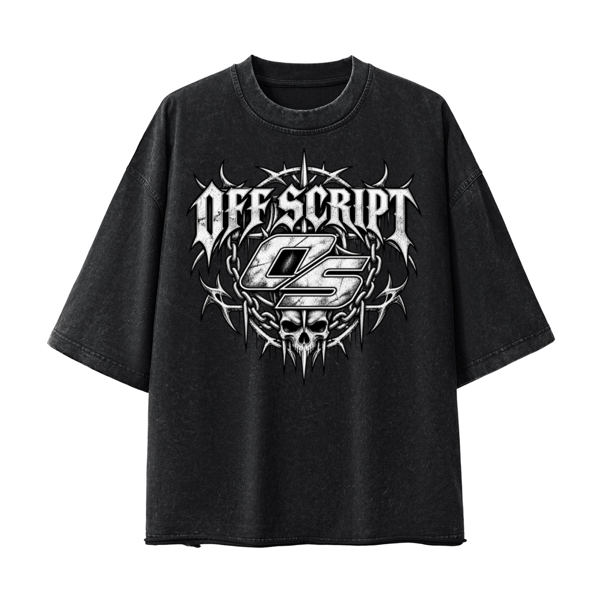 Off Script Gothic Skull Vintage Wash Boxy T-Shirt