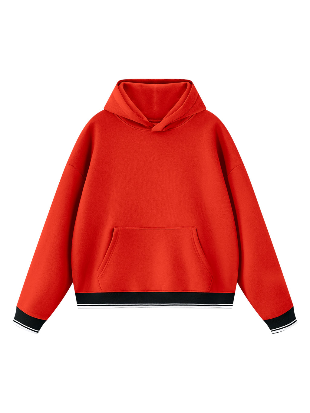 Unisex Oversized Color Block Fleece Hoodie