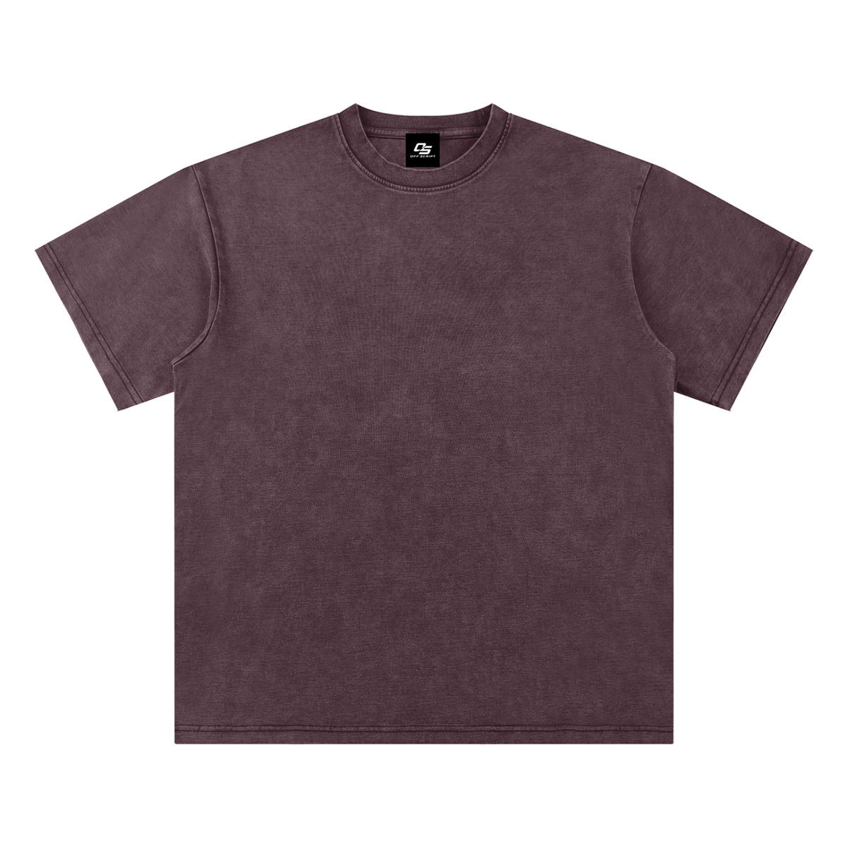 Deep Red Unisex bamboo slub snow-washed T-shirt front view