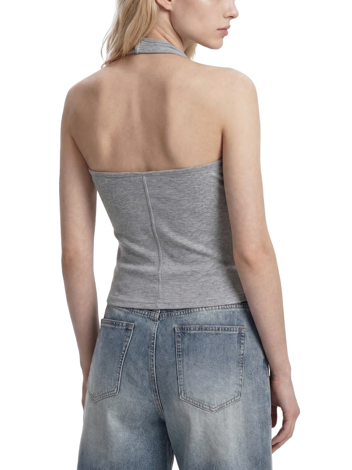 Women's Ribbed Henley Tank Top