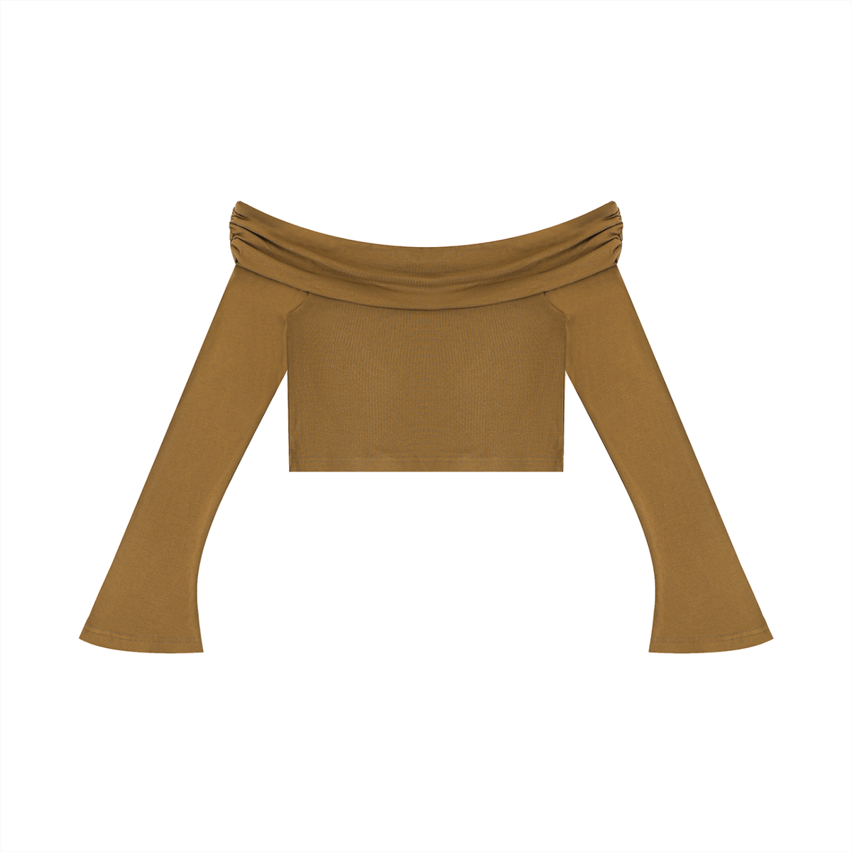 Women's Off-the-Shoulder Bell Sleeve Crop T-Shirt