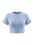 Women's Contrast Stitch Raglan Crop T-Shirt