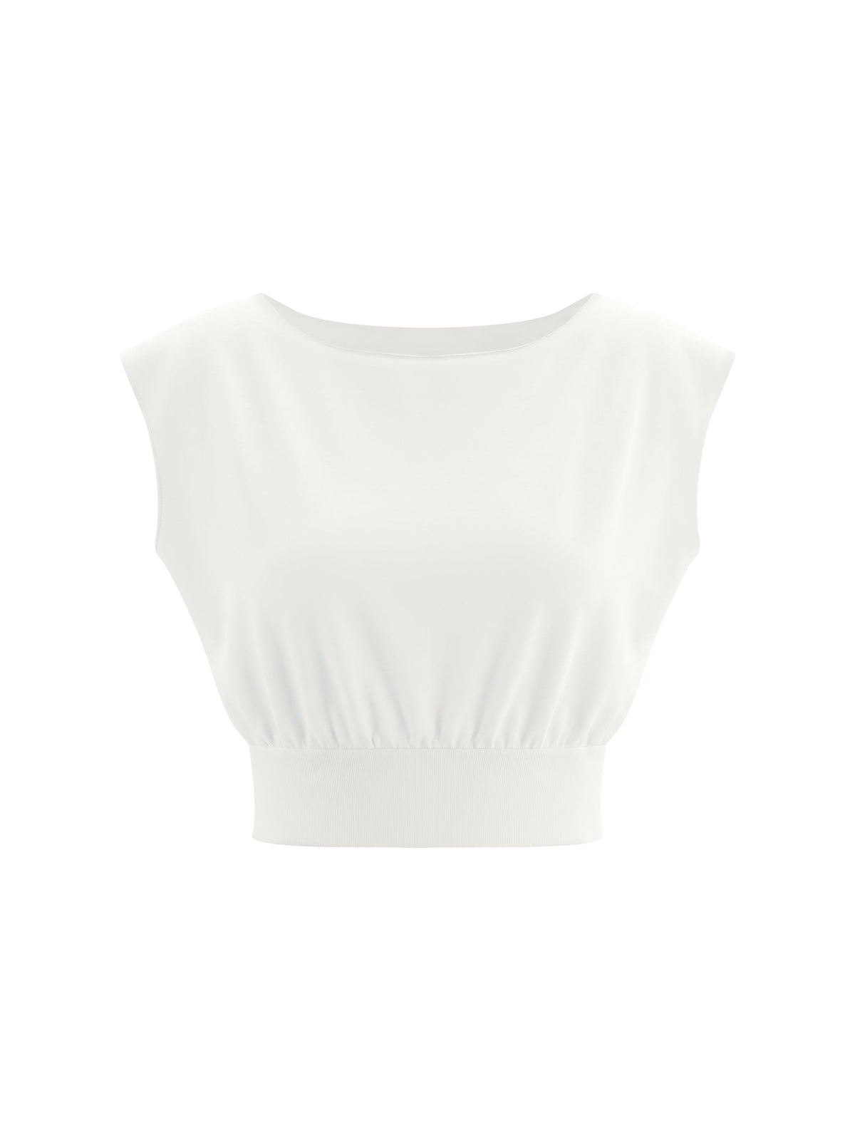 Women’s Boatneck Raw Edge Crop T-Shirt