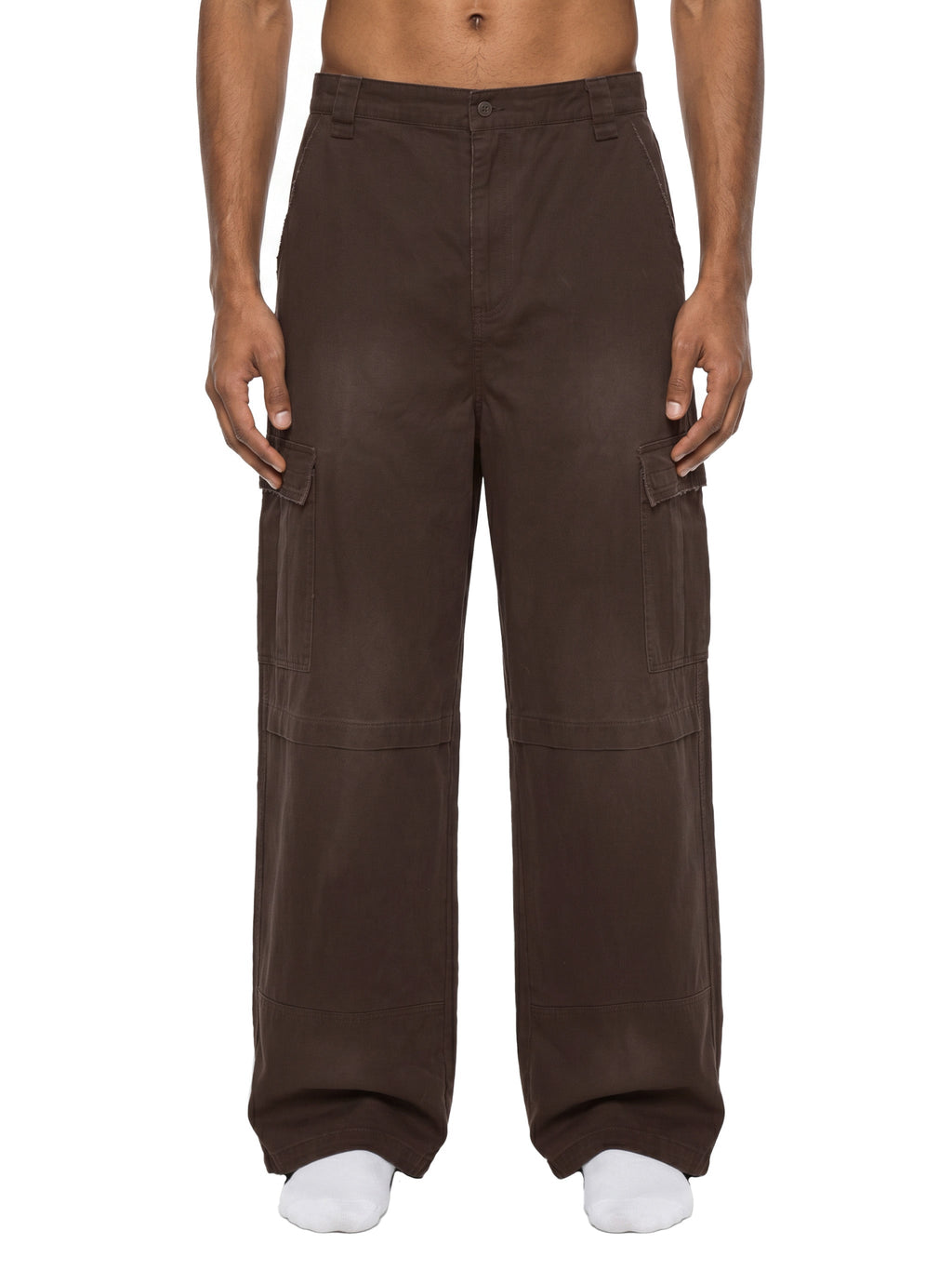 Unisex Sun Fade Washed Fleece Cargo Pants