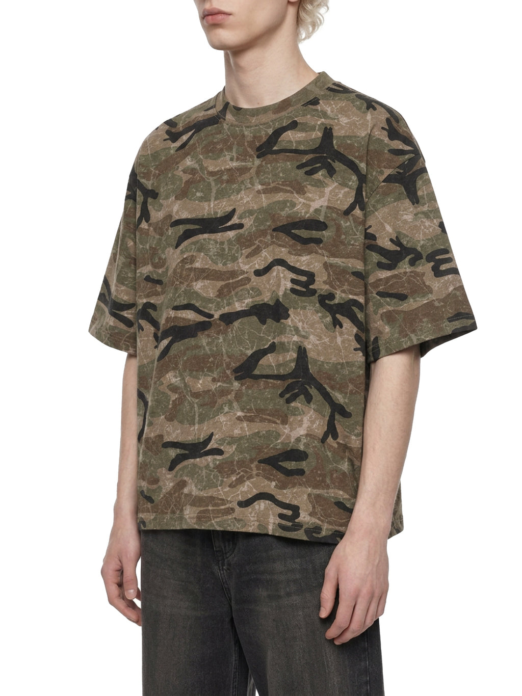 Unisex Boxy Camo Print T-Shirt