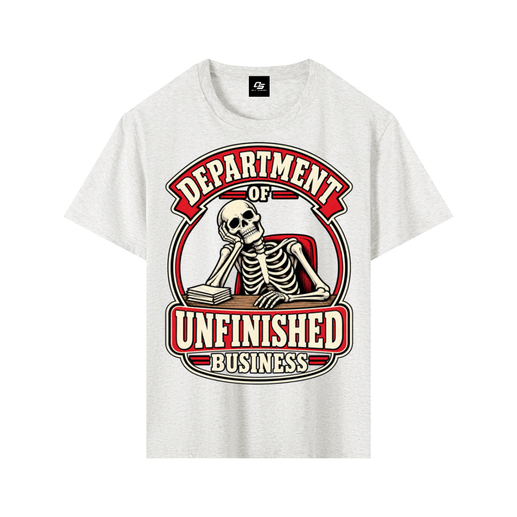 Department of Unfinished Business Pure Cotton Unisex T-Shirt – Flower Grey