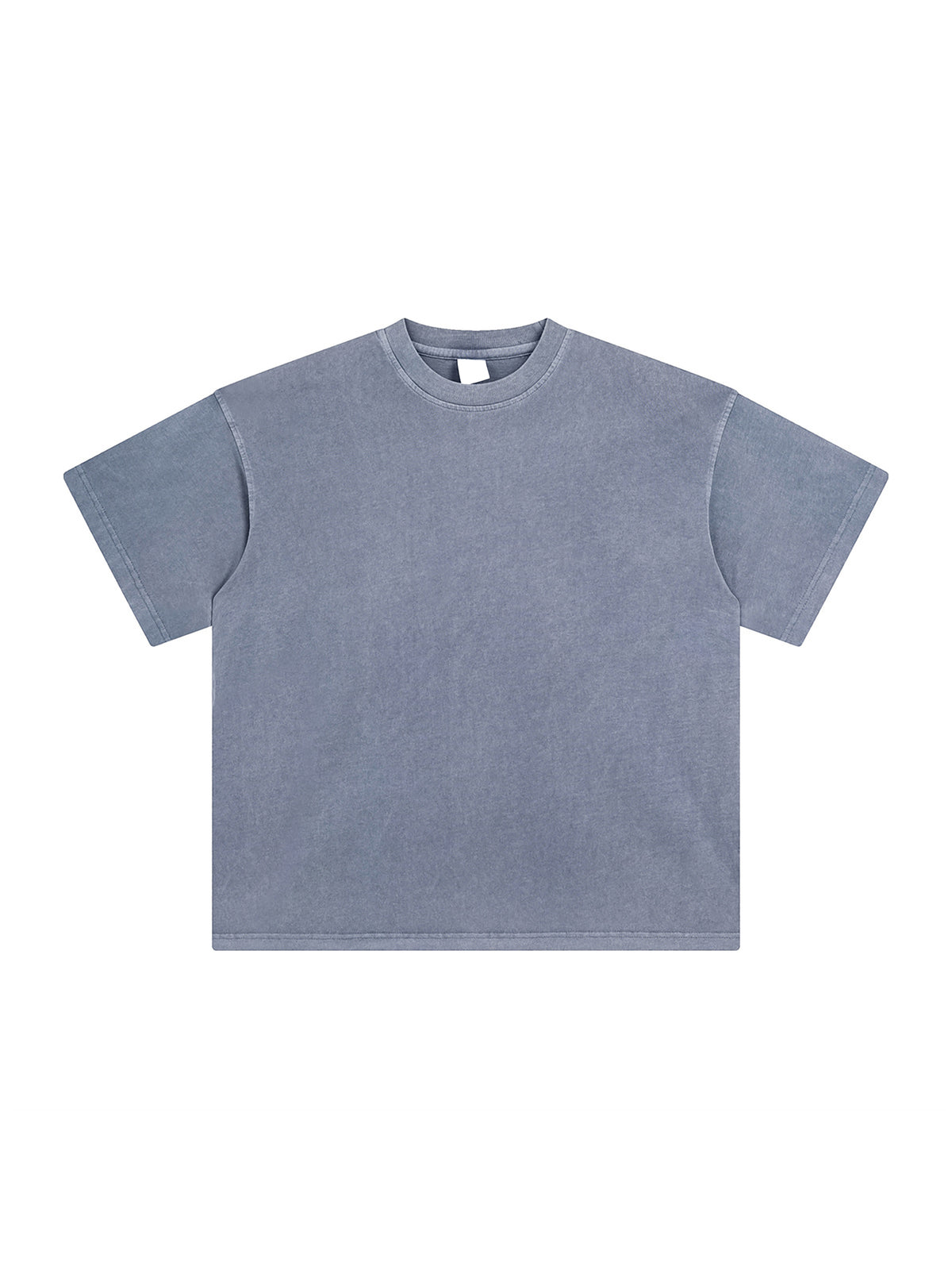 Gray Blue Enzyme Washed T-Shirt front product view