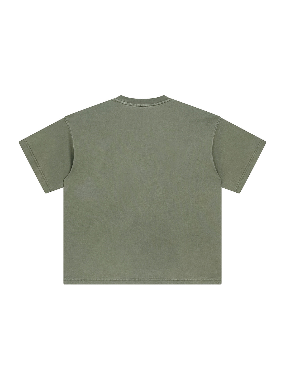 Gray Green Enzyme Washed T-Shirt back product view