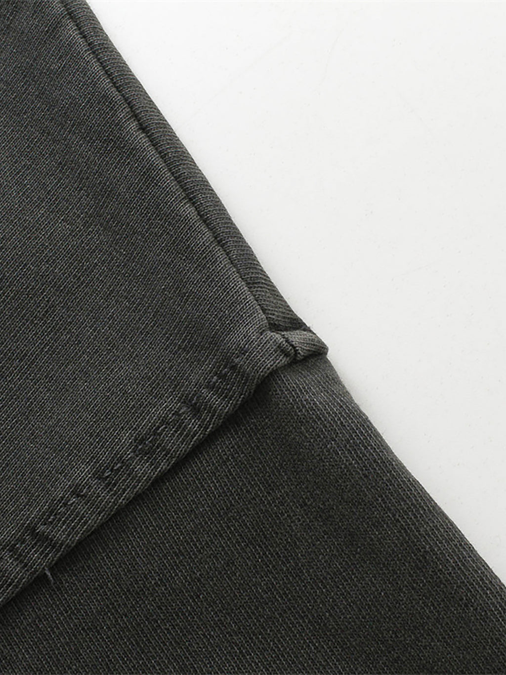 Retro Black Enzyme Washed T-Shirt seam detail