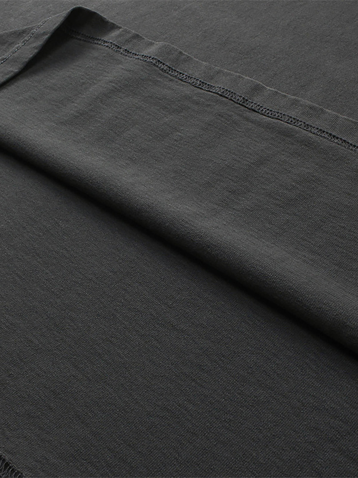 Retro Black Enzyme Washed T-Shirt washed fabric detail