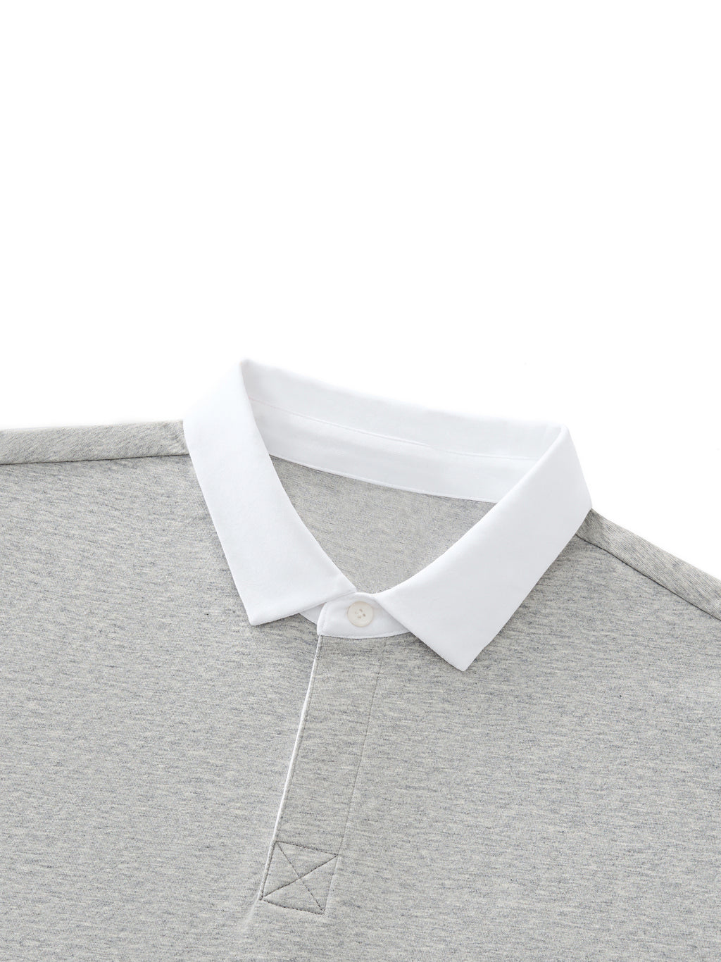 Off Script Unisex Essential Contrast Polo Shirt - Flower Grey collar detail